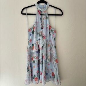 Express Light Blue Floral Dress